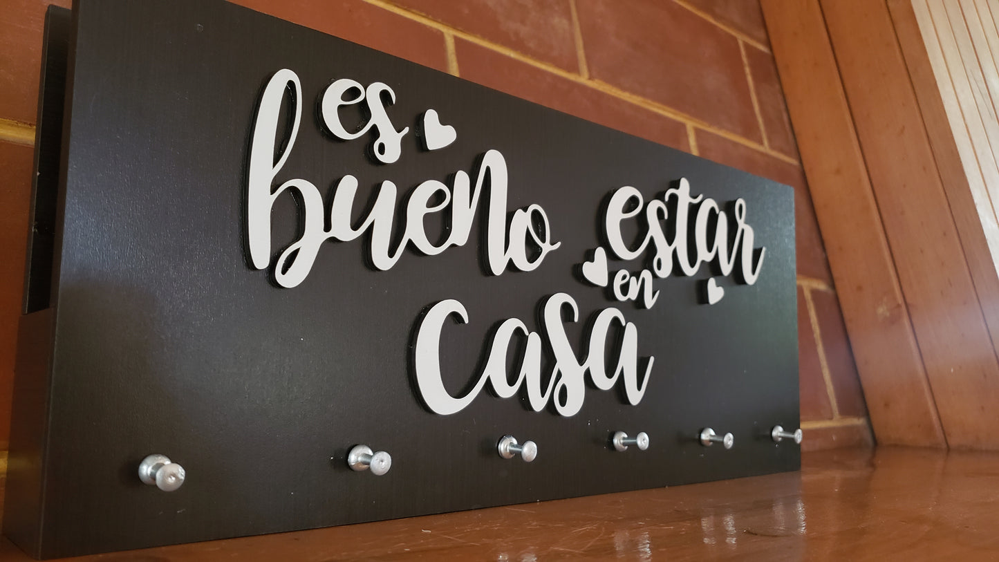 Colgador personalizado Es bueno estar en casa