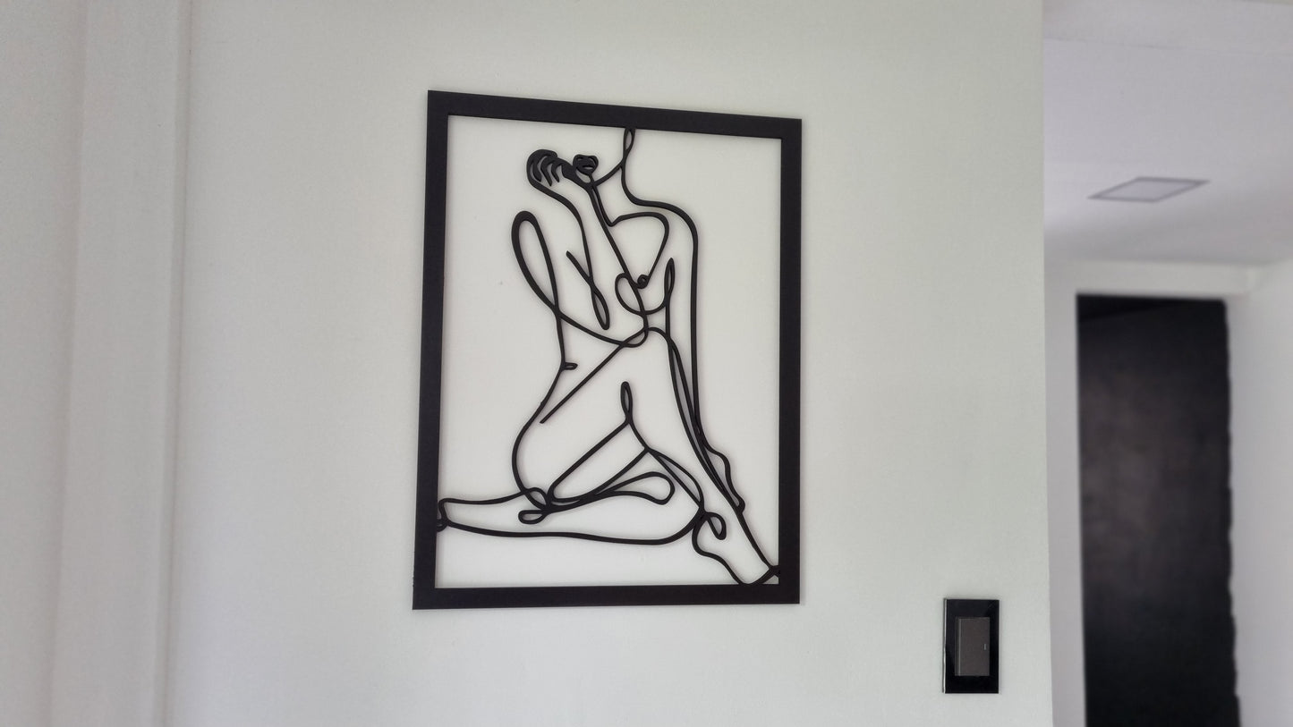 Cuadro de mujer un solo trazo