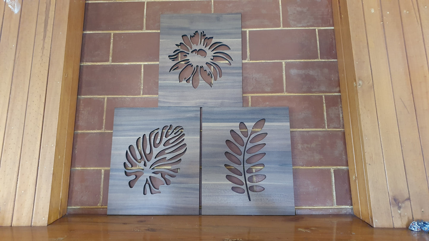 3 Cuadros Decorativos de Hojas