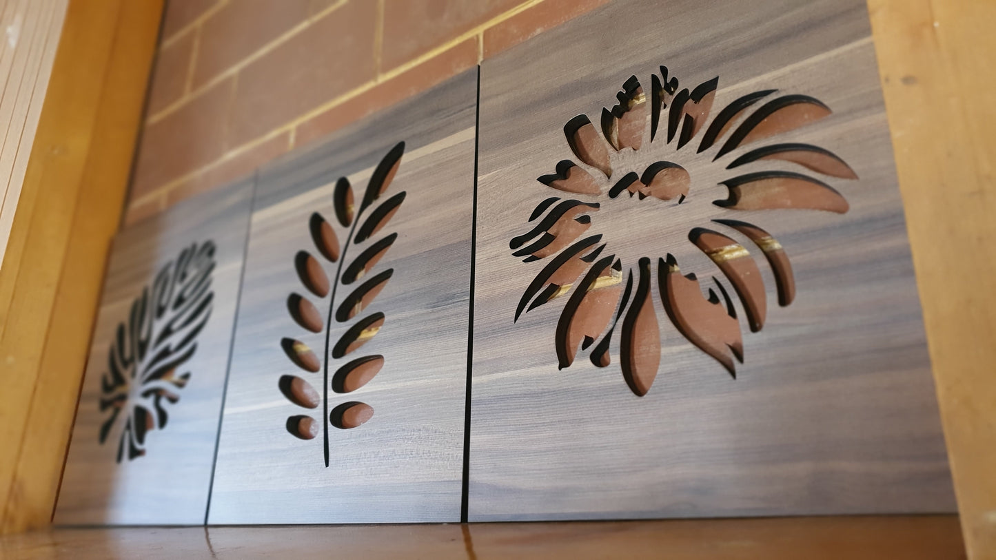 3 Cuadros Decorativos de Hojas