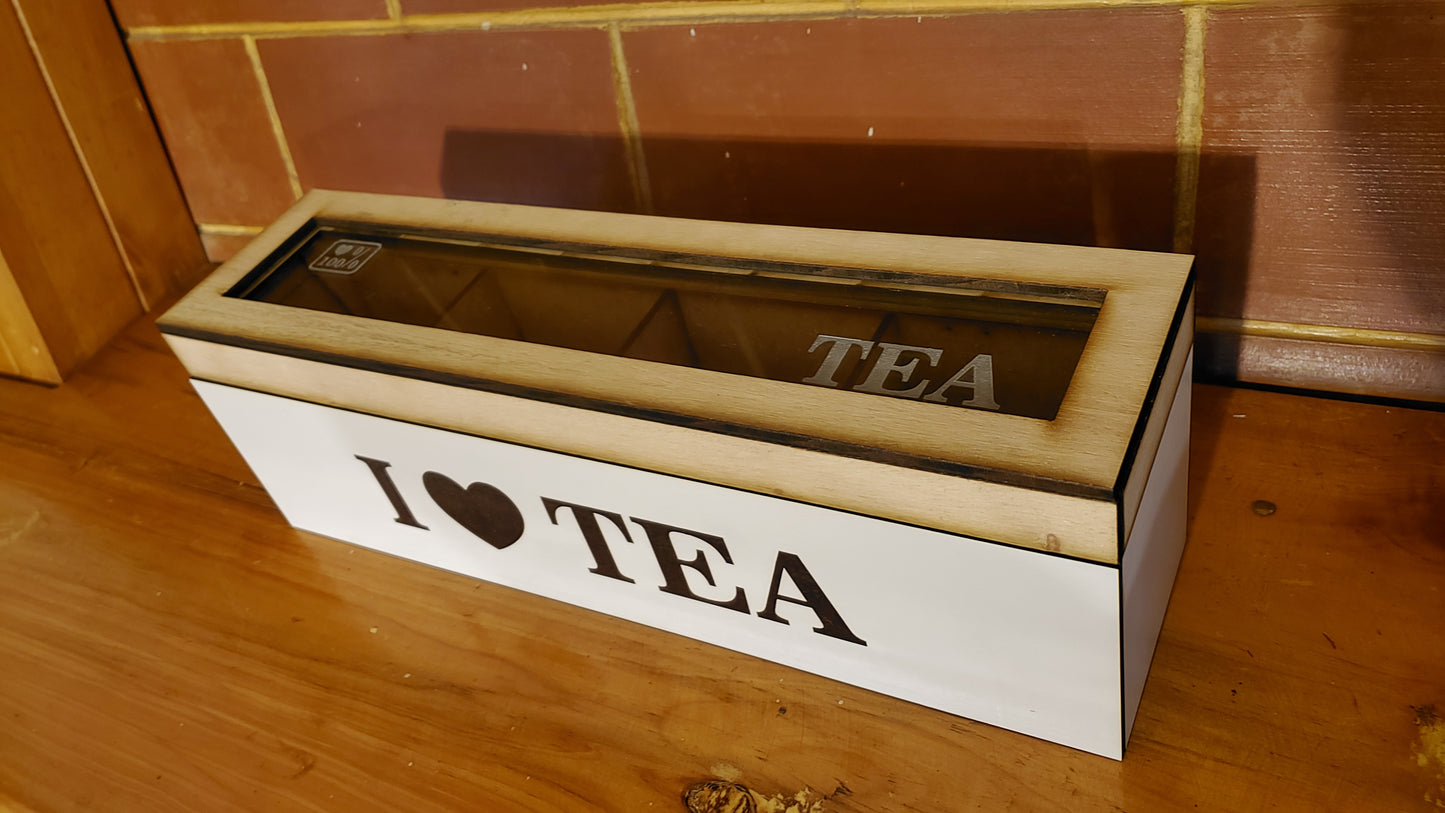 Caja de Té con 4 compartimentos