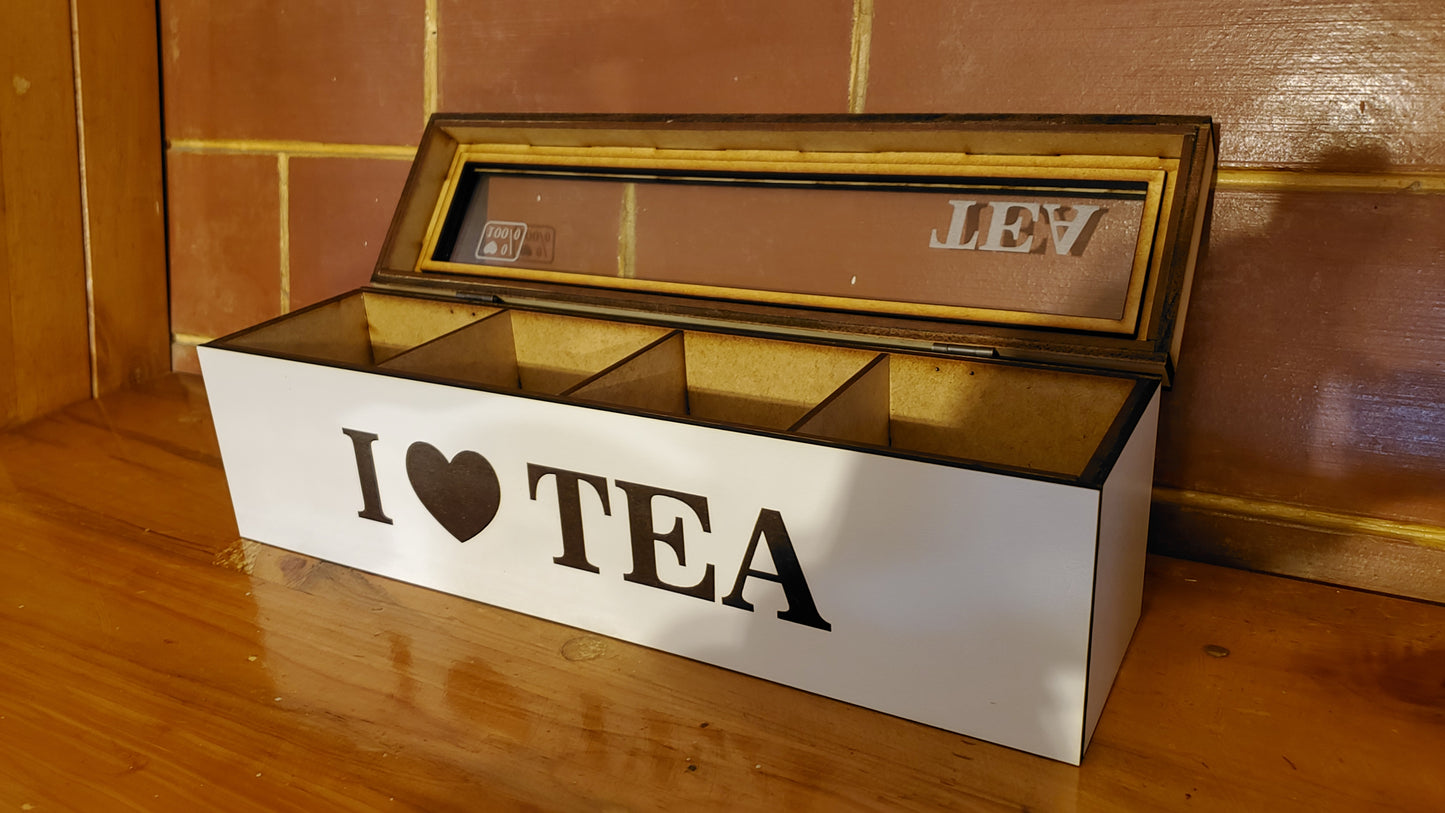 Caja de Té con 4 compartimentos