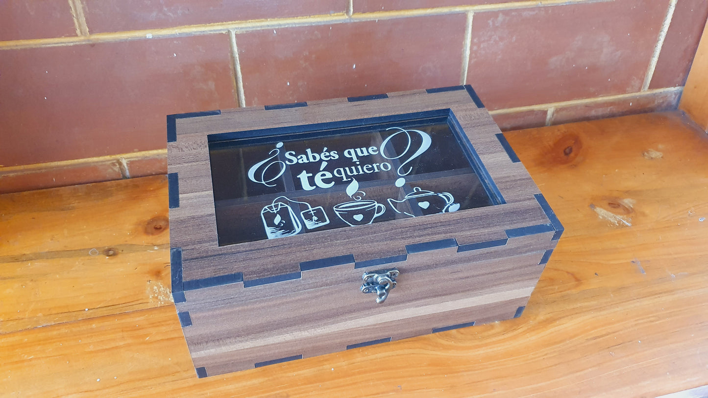 Caja de Té con 6 compartimentos