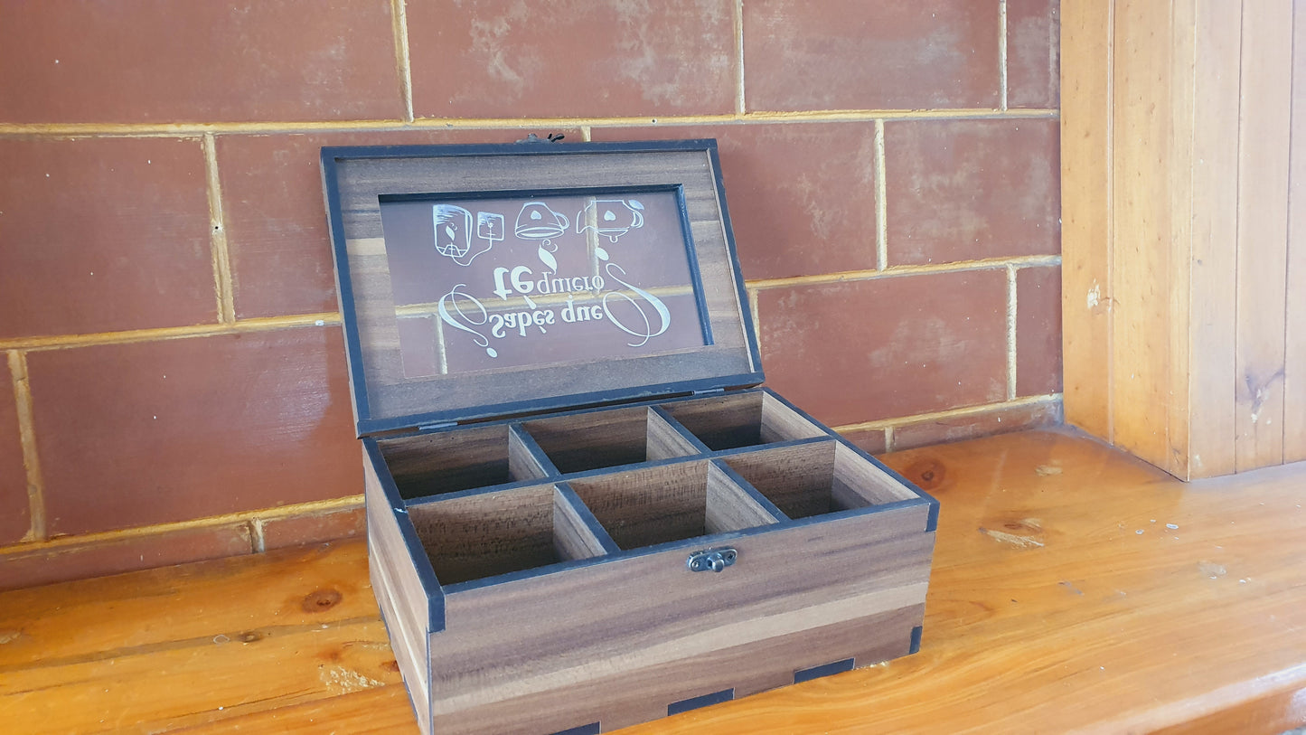 Caja de Té con 6 compartimentos